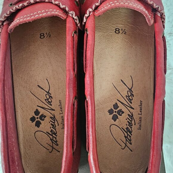 Patricia Nash Domenica Red Leather Tasseled Driving Loafer Boho Preppy 8.5 - Picture 6 of 12